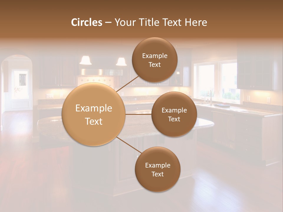 A Large Kitchen With A Center Island In The Middle Of The Room PowerPoint Template