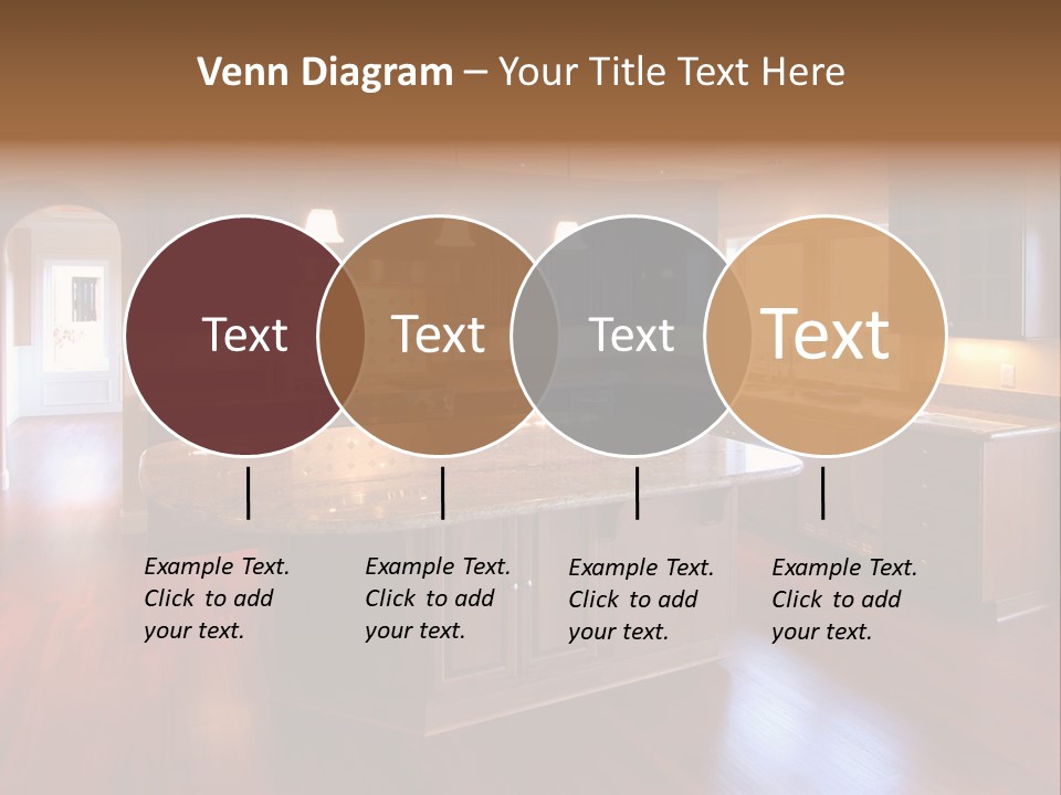 A Large Kitchen With A Center Island In The Middle Of The Room PowerPoint Template