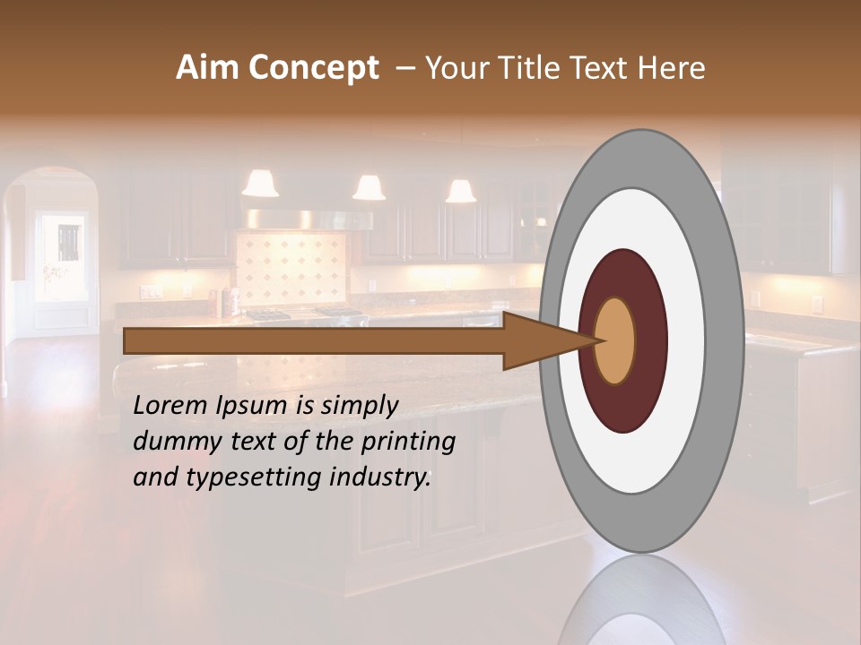 A Large Kitchen With A Center Island In The Middle Of The Room PowerPoint Template