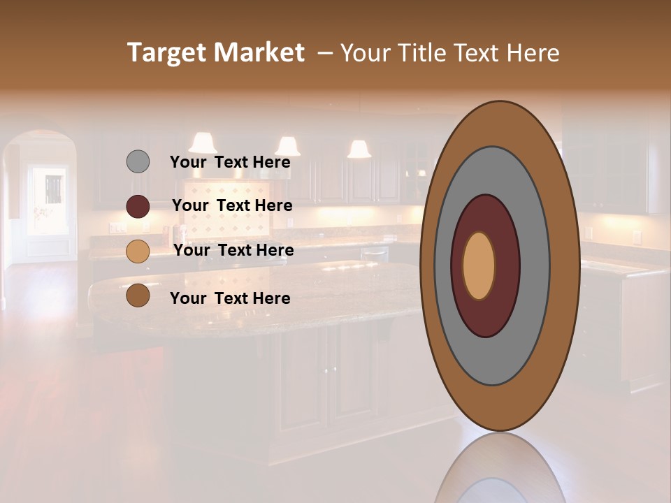 A Large Kitchen With A Center Island In The Middle Of The Room PowerPoint Template