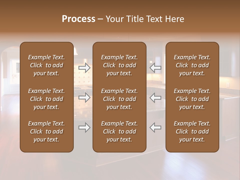 A Large Kitchen With A Center Island In The Middle Of The Room PowerPoint Template