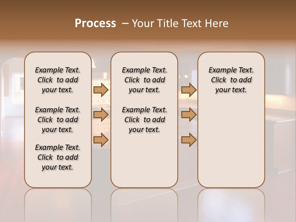 A Large Kitchen With A Center Island In The Middle Of The Room PowerPoint Template