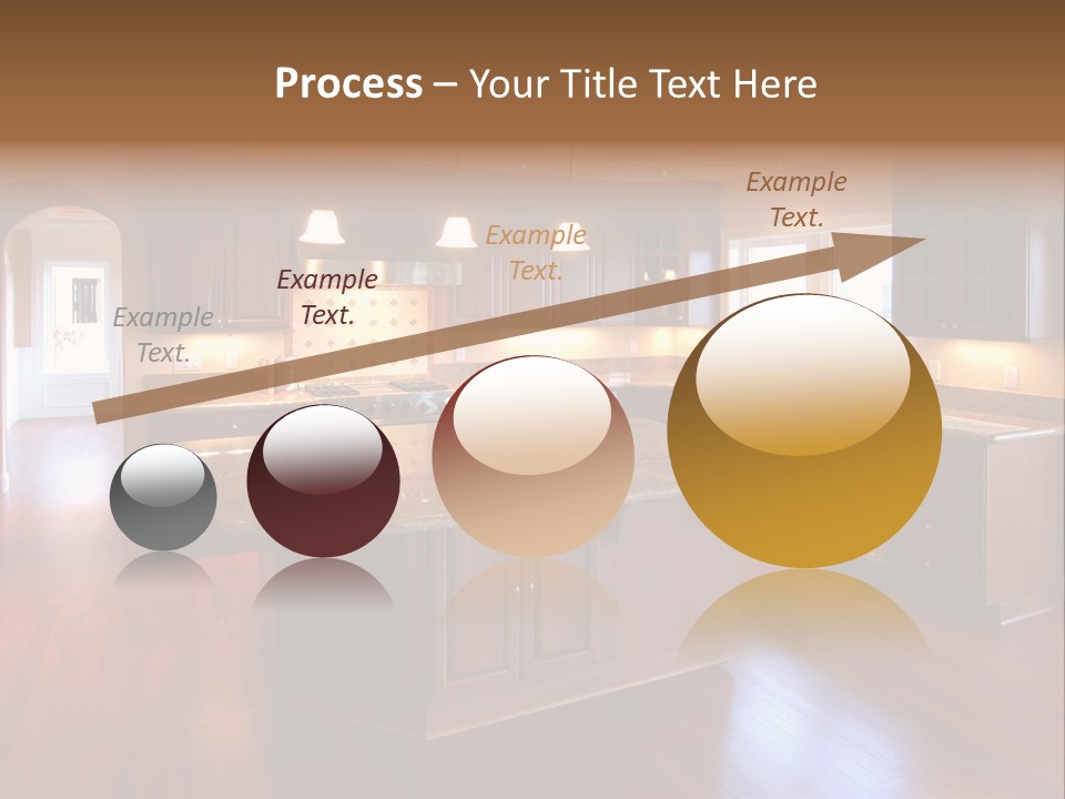 A Large Kitchen With A Center Island In The Middle Of The Room PowerPoint Template