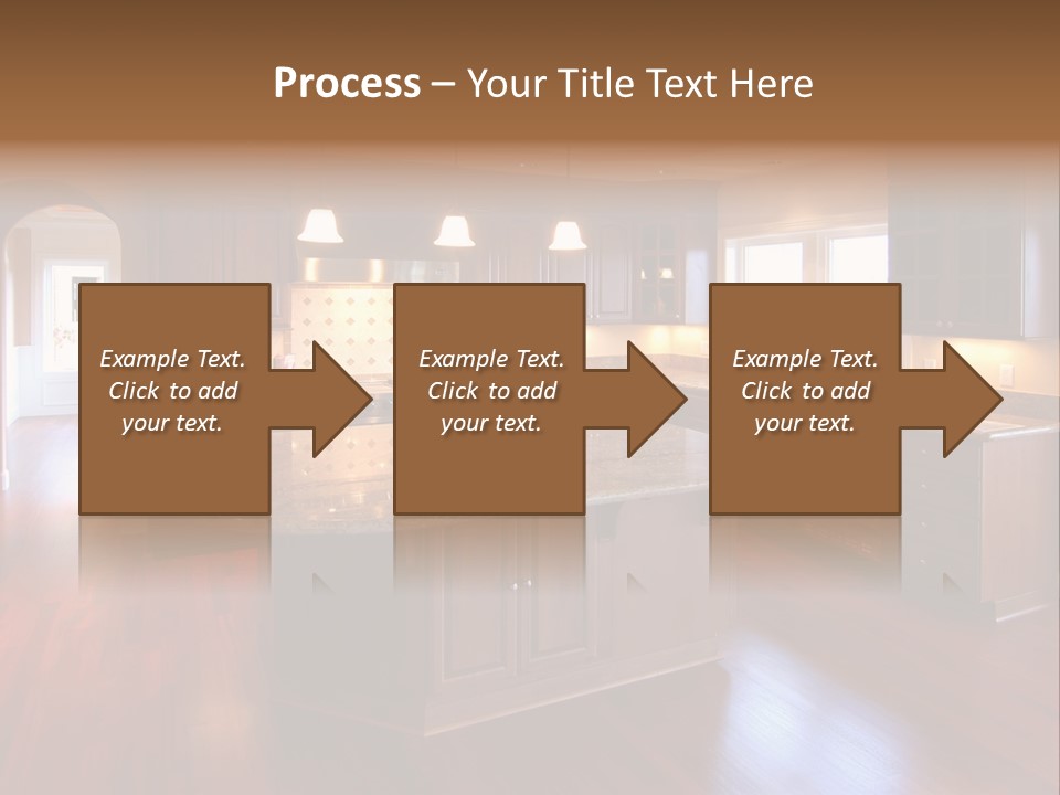 A Large Kitchen With A Center Island In The Middle Of The Room PowerPoint Template