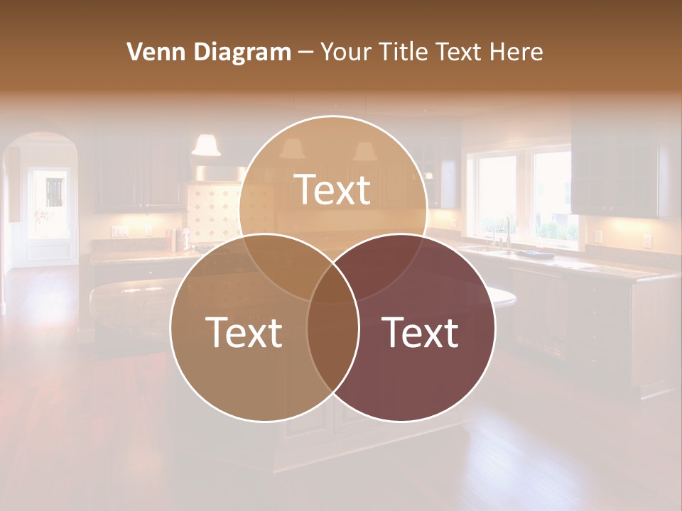 A Large Kitchen With A Center Island In The Middle Of The Room PowerPoint Template