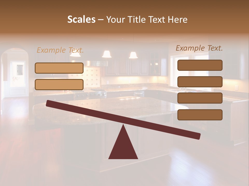 A Large Kitchen With A Center Island In The Middle Of The Room PowerPoint Template