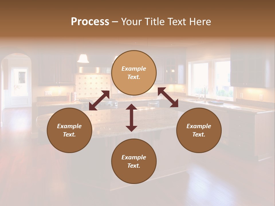 A Large Kitchen With A Center Island In The Middle Of The Room PowerPoint Template