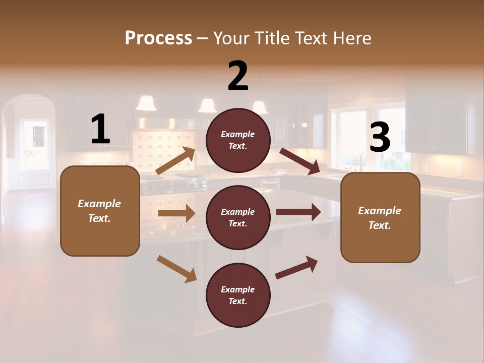 A Large Kitchen With A Center Island In The Middle Of The Room PowerPoint Template