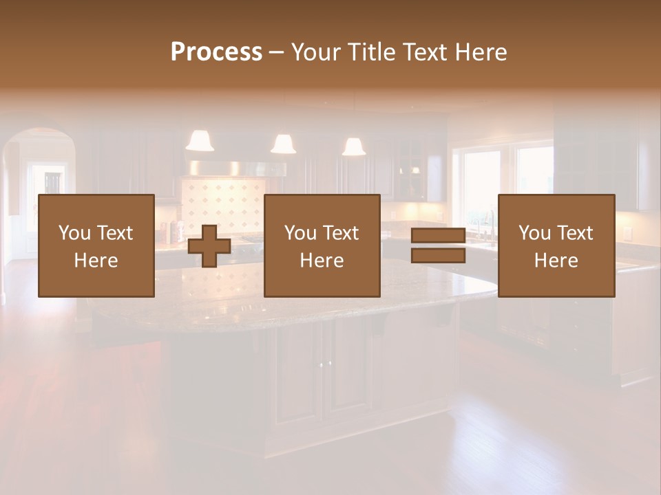 A Large Kitchen With A Center Island In The Middle Of The Room PowerPoint Template