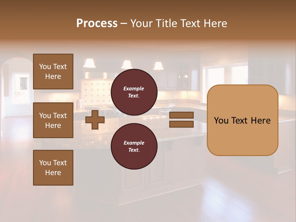 A Large Kitchen With A Center Island In The Middle Of The Room PowerPoint Template