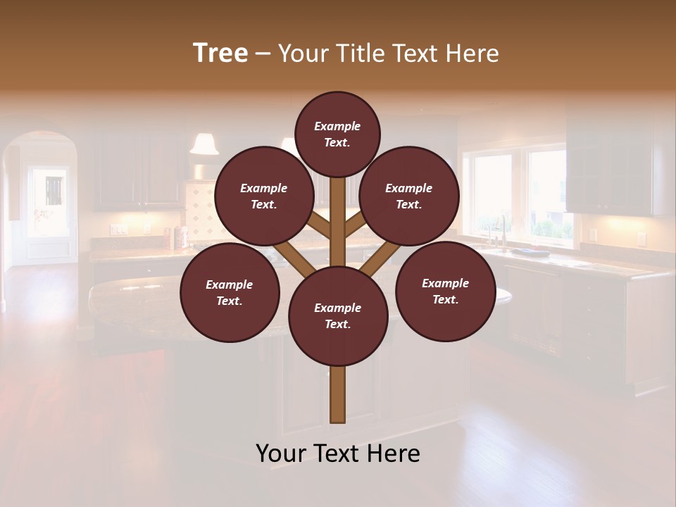 A Large Kitchen With A Center Island In The Middle Of The Room PowerPoint Template