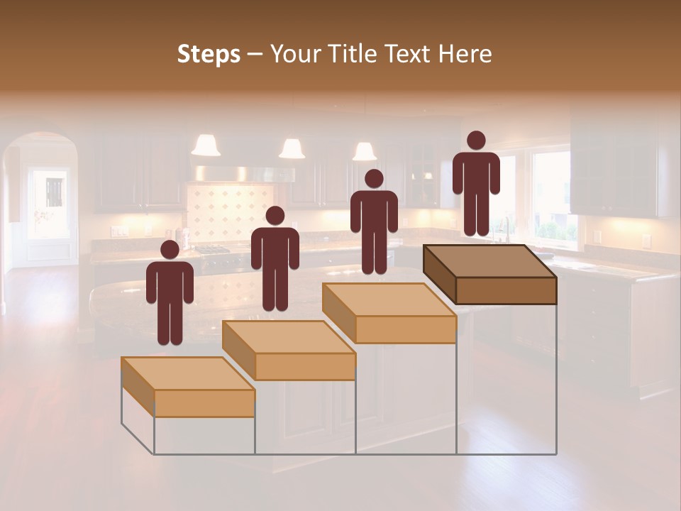 A Large Kitchen With A Center Island In The Middle Of The Room PowerPoint Template