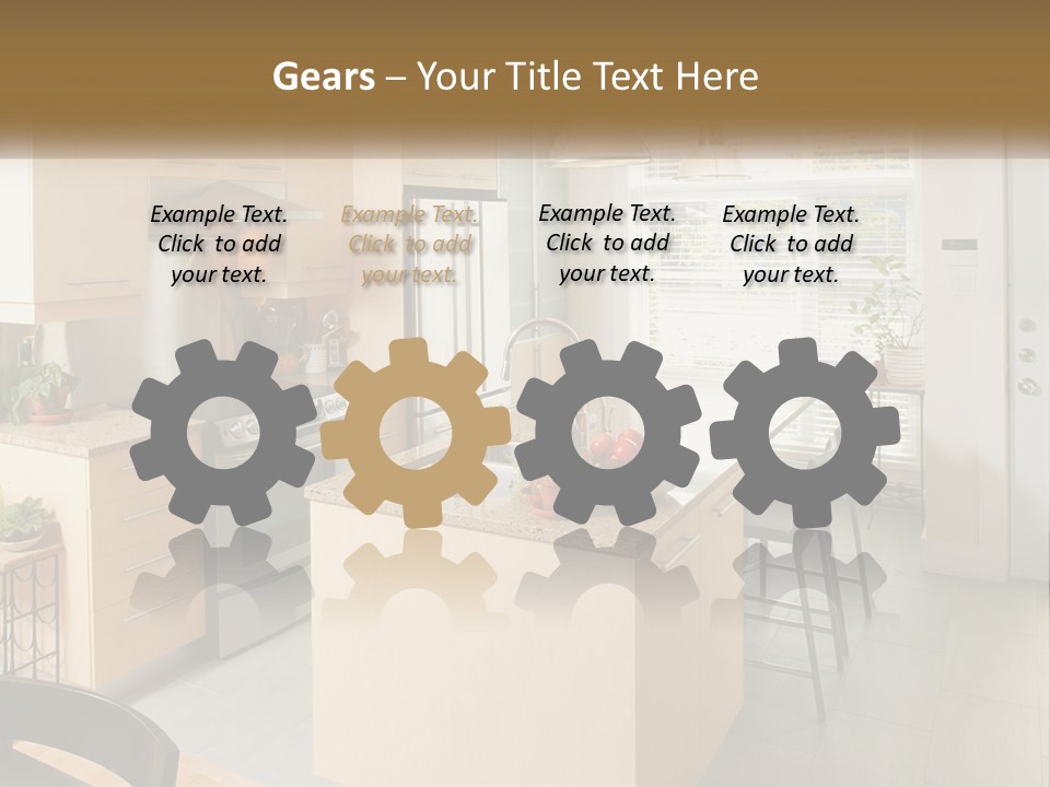 A Kitchen With A Stove Top Oven Sitting Inside Of It PowerPoint Template