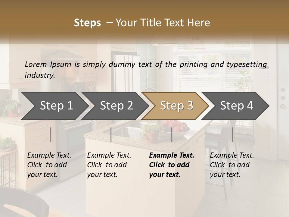 A Kitchen With A Stove Top Oven Sitting Inside Of It PowerPoint Template