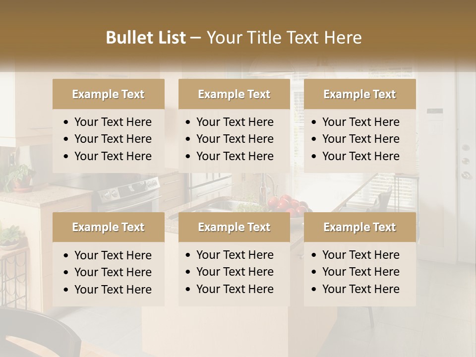 A Kitchen With A Stove Top Oven Sitting Inside Of It PowerPoint Template