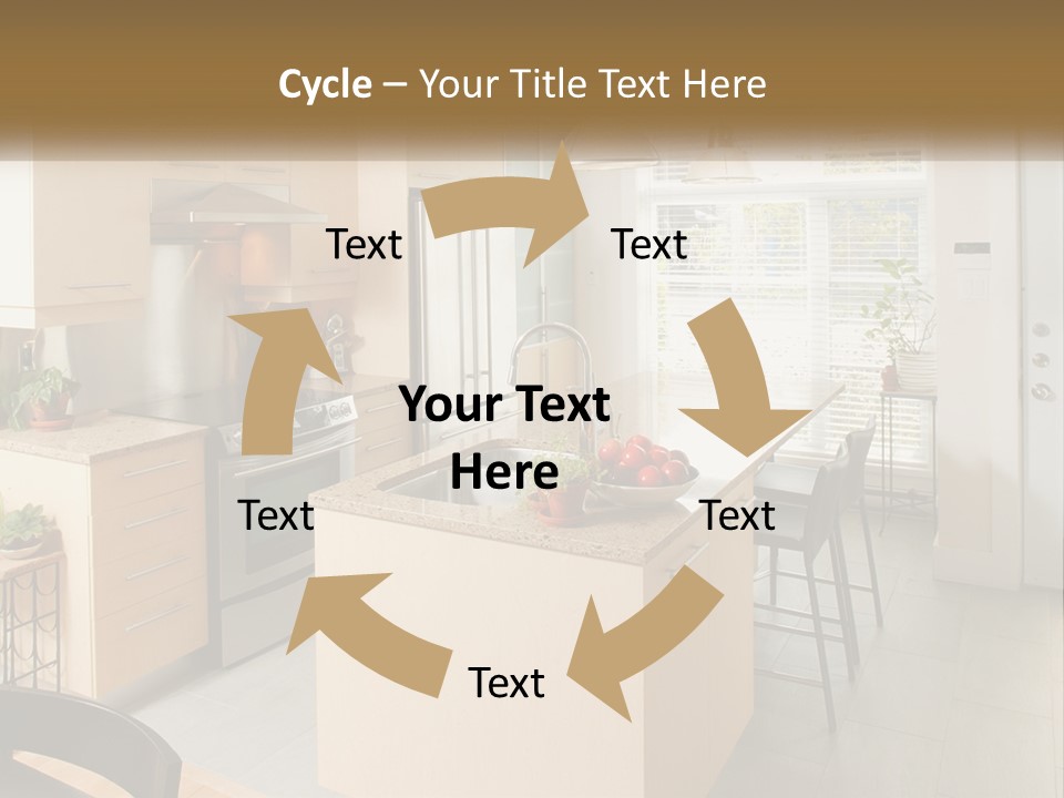 A Kitchen With A Stove Top Oven Sitting Inside Of It PowerPoint Template