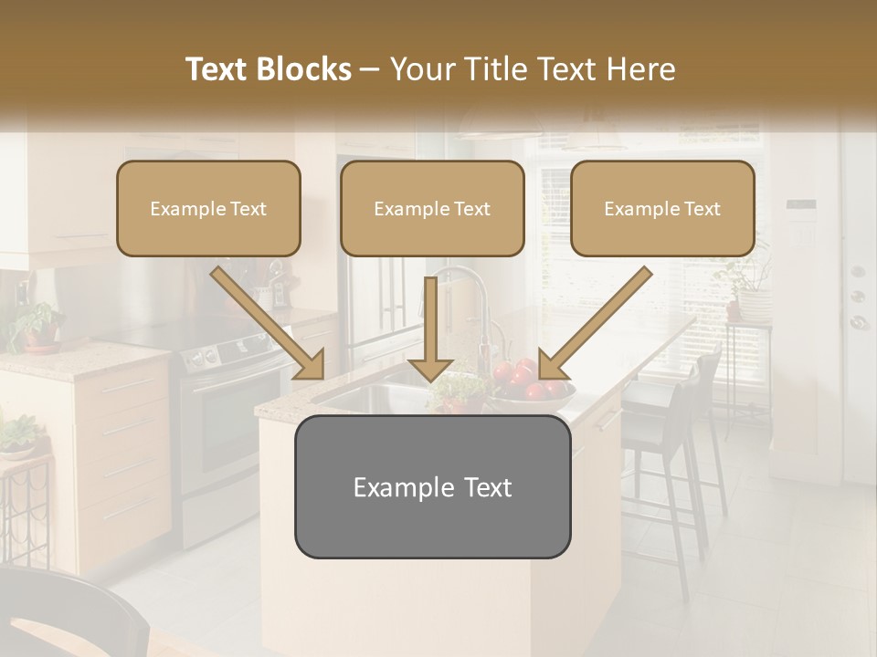 A Kitchen With A Stove Top Oven Sitting Inside Of It PowerPoint Template