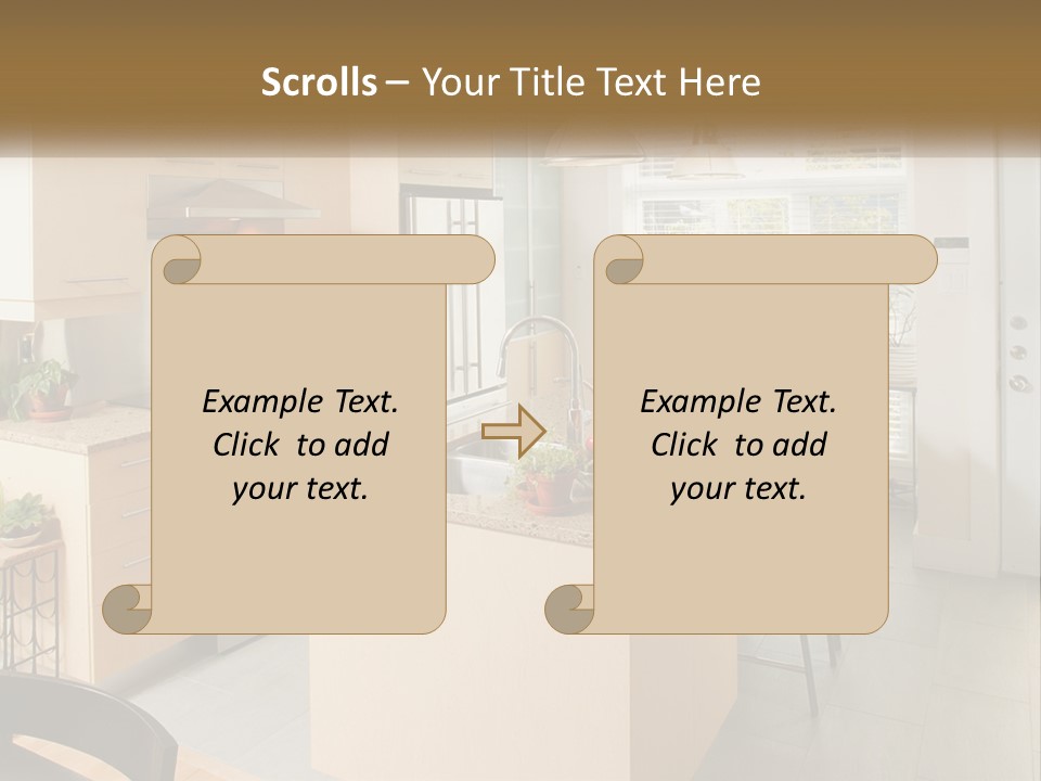 A Kitchen With A Stove Top Oven Sitting Inside Of It PowerPoint Template