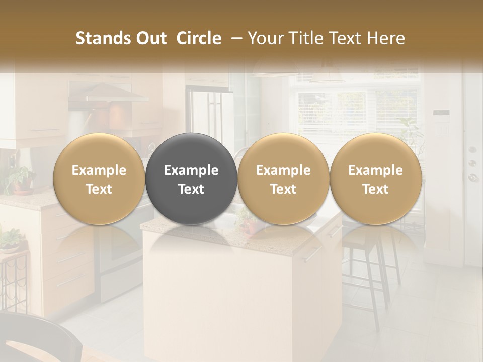 A Kitchen With A Stove Top Oven Sitting Inside Of It PowerPoint Template