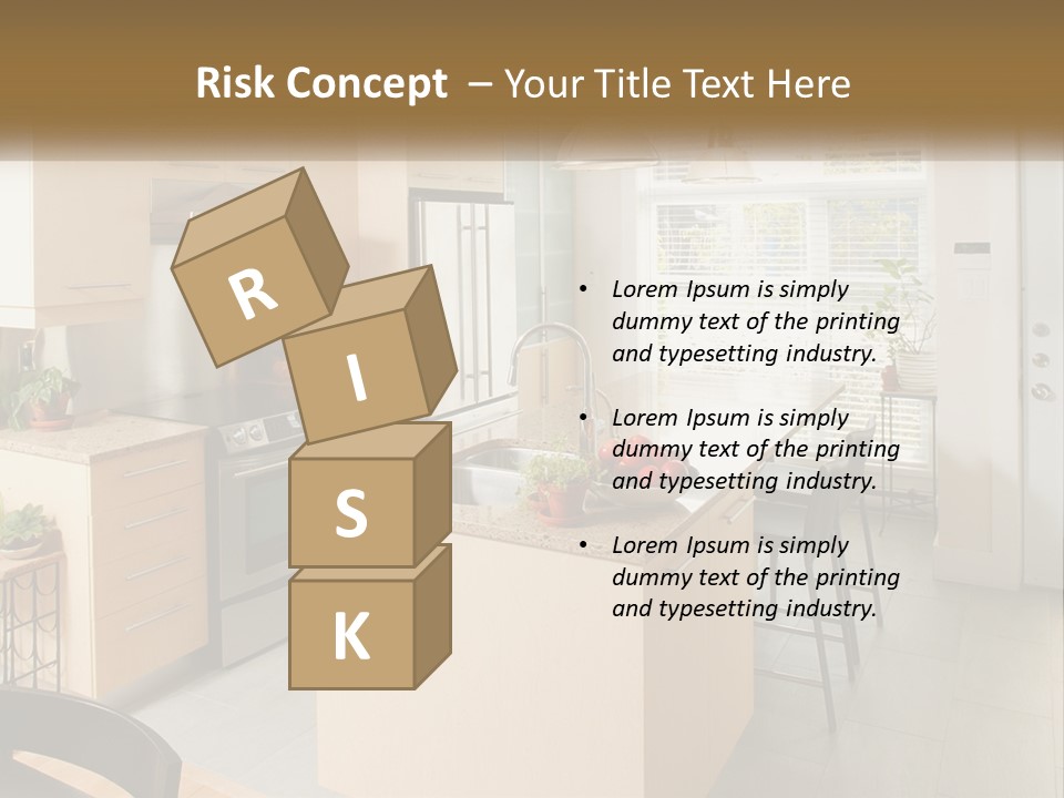 A Kitchen With A Stove Top Oven Sitting Inside Of It PowerPoint Template