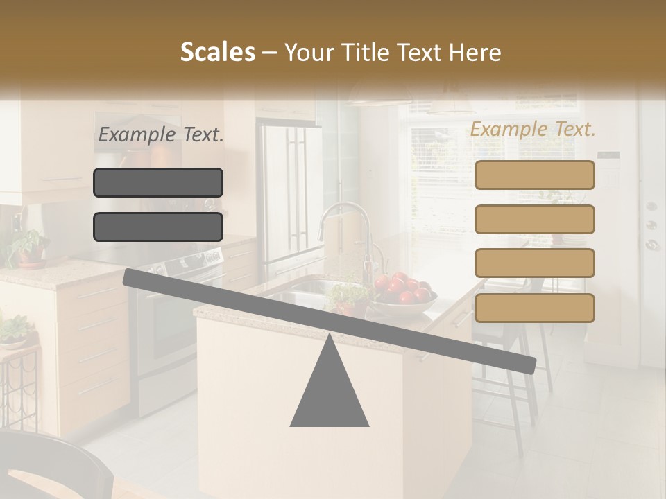 A Kitchen With A Stove Top Oven Sitting Inside Of It PowerPoint Template