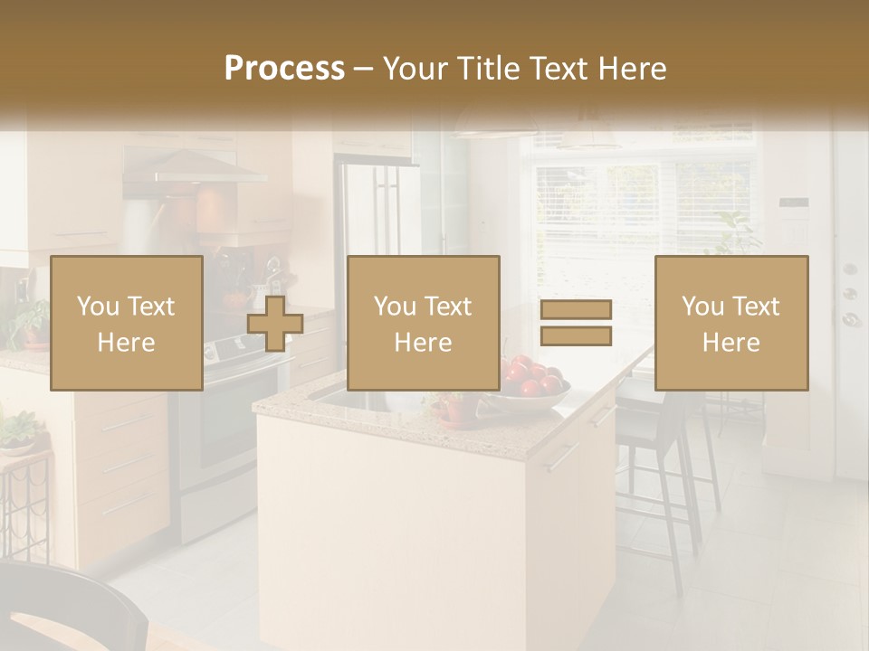 A Kitchen With A Stove Top Oven Sitting Inside Of It PowerPoint Template