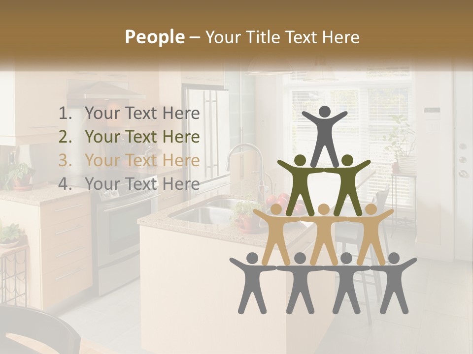 A Kitchen With A Stove Top Oven Sitting Inside Of It PowerPoint Template