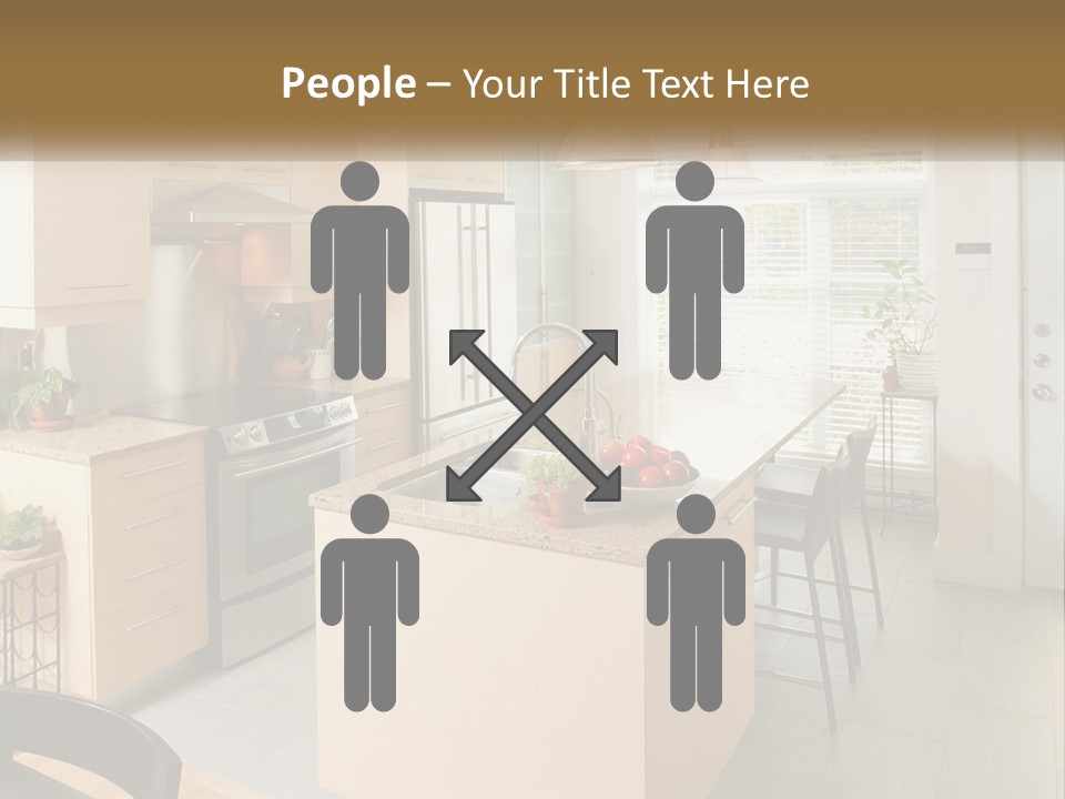 A Kitchen With A Stove Top Oven Sitting Inside Of It PowerPoint Template