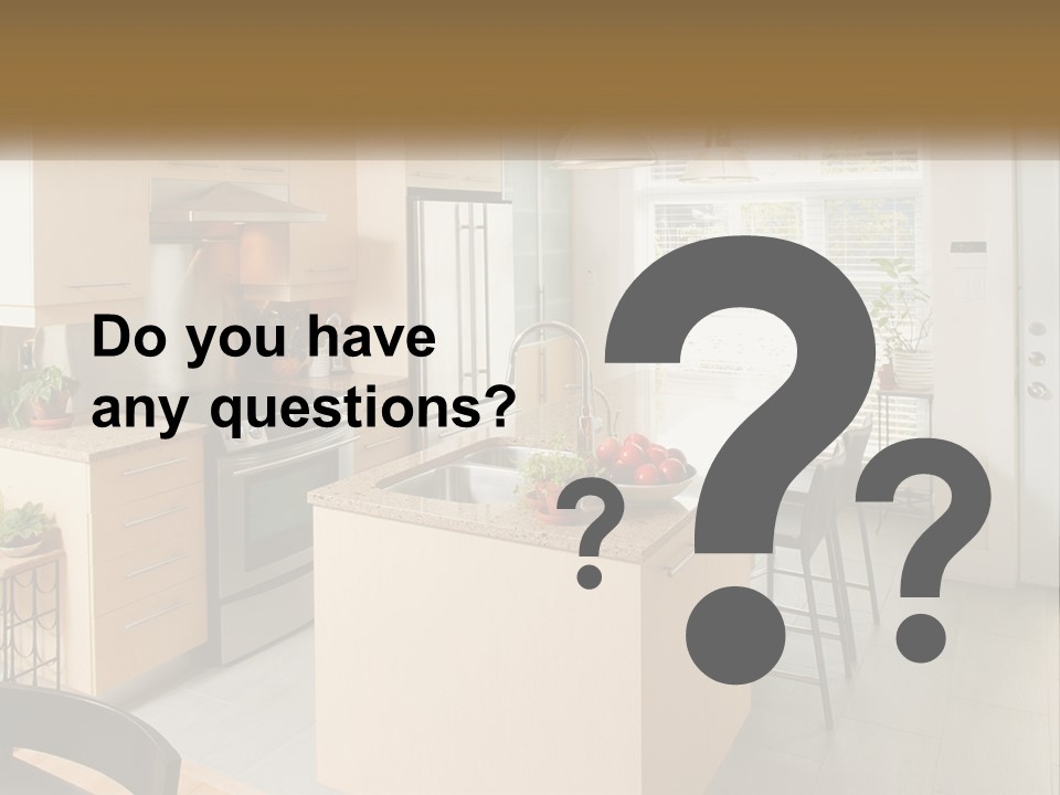 A Kitchen With A Stove Top Oven Sitting Inside Of It PowerPoint Template