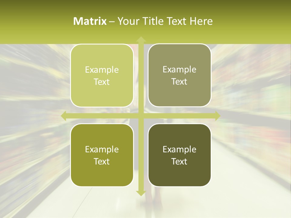 A Woman Is Walking Down A Grocery Aisle PowerPoint Template