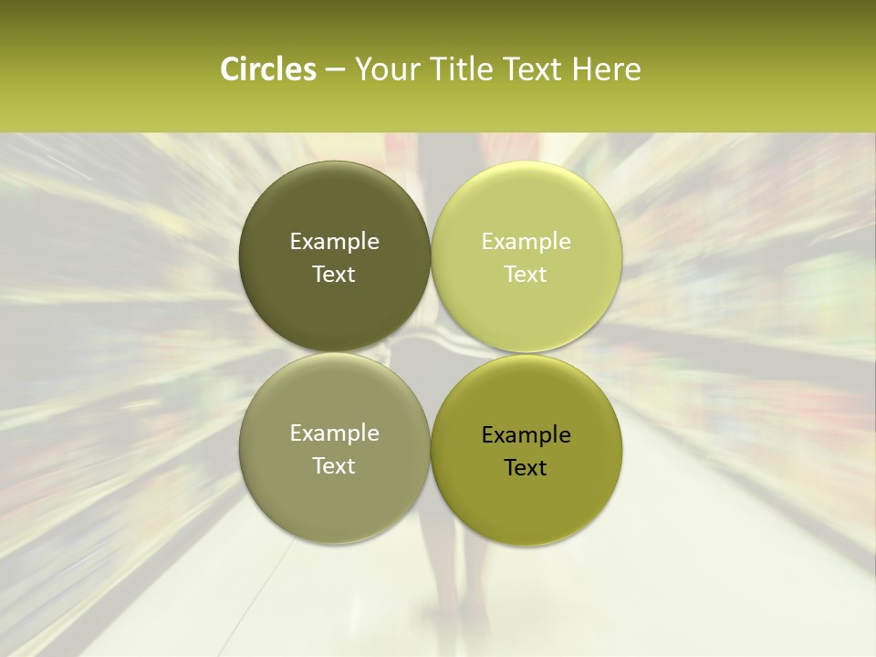 A Woman Is Walking Down A Grocery Aisle PowerPoint Template