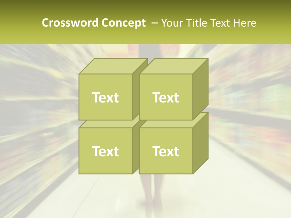 A Woman Is Walking Down A Grocery Aisle PowerPoint Template