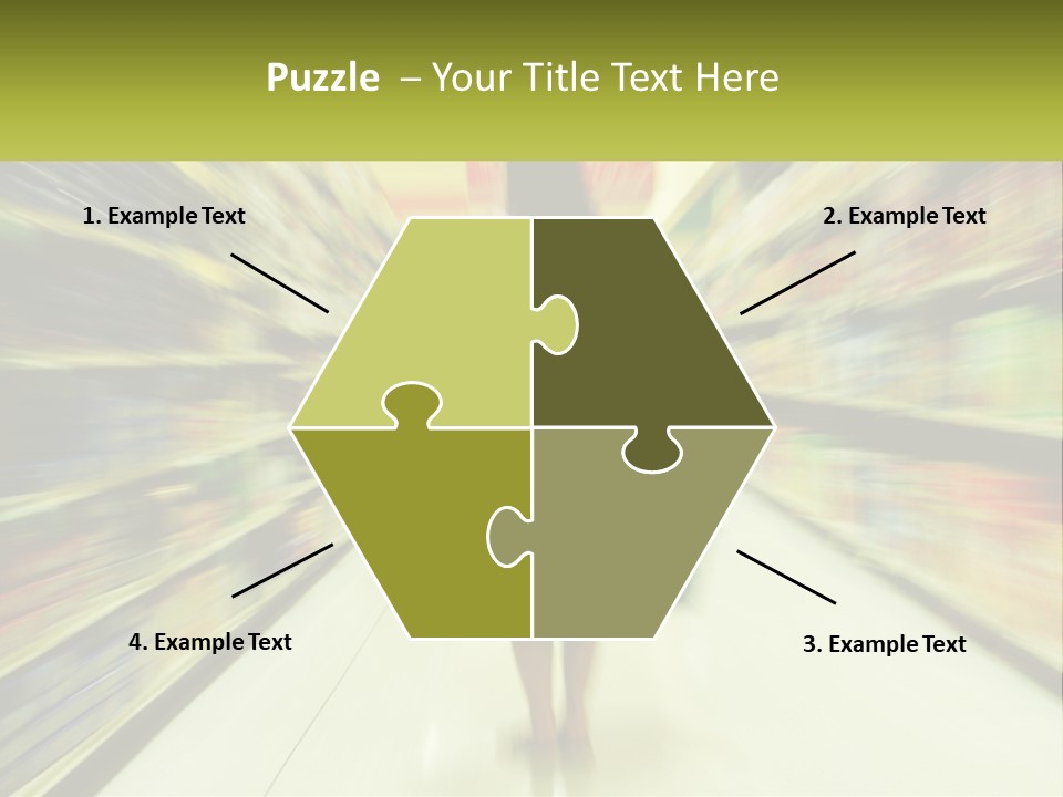 A Woman Is Walking Down A Grocery Aisle PowerPoint Template