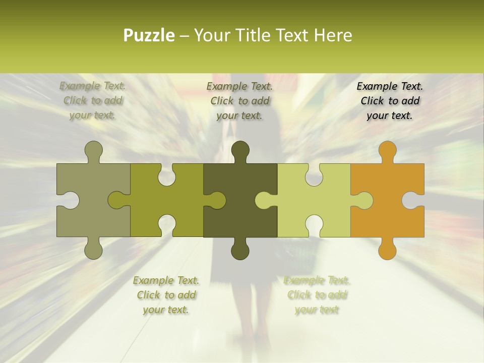 A Woman Is Walking Down A Grocery Aisle PowerPoint Template