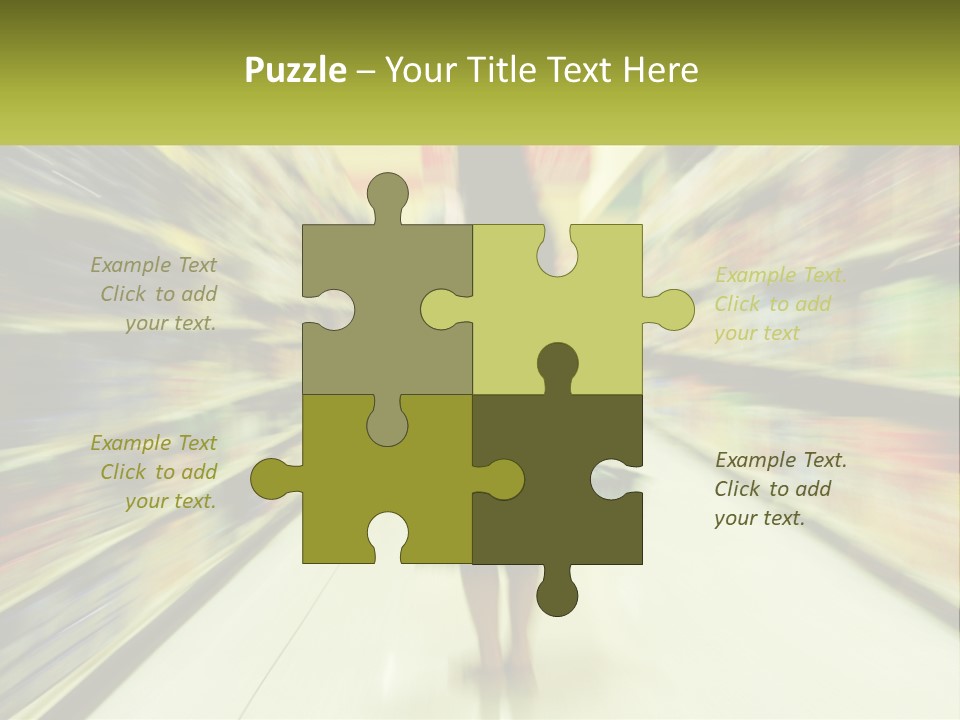 A Woman Is Walking Down A Grocery Aisle PowerPoint Template