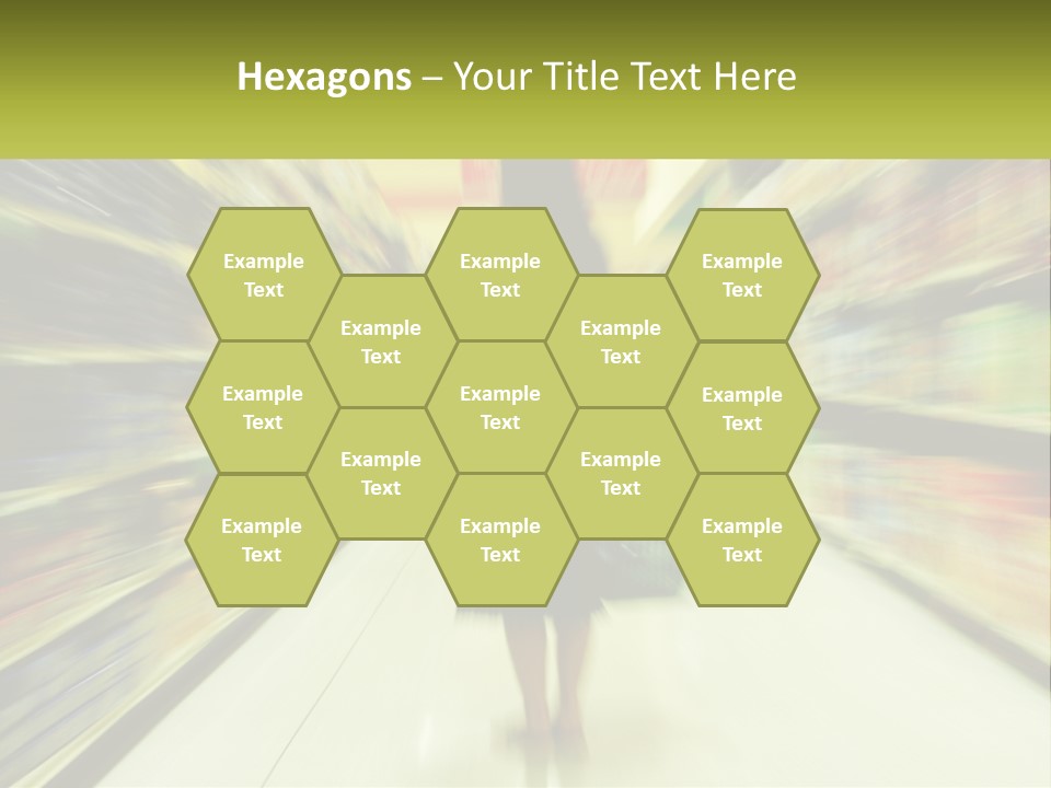 A Woman Is Walking Down A Grocery Aisle PowerPoint Template