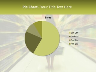 A Woman Is Walking Down A Grocery Aisle PowerPoint Template
