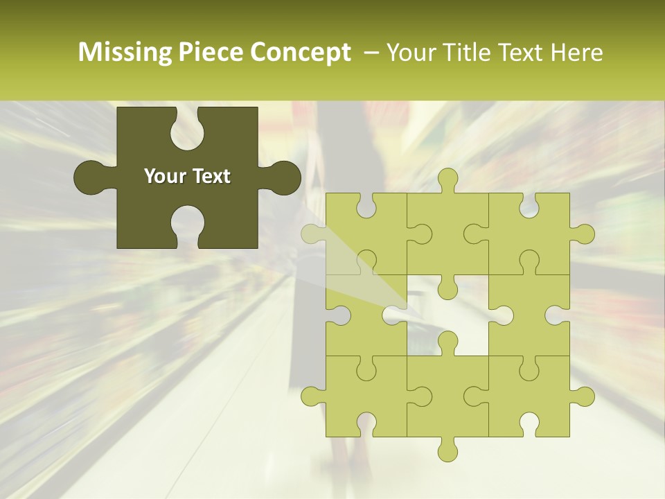 A Woman Is Walking Down A Grocery Aisle PowerPoint Template