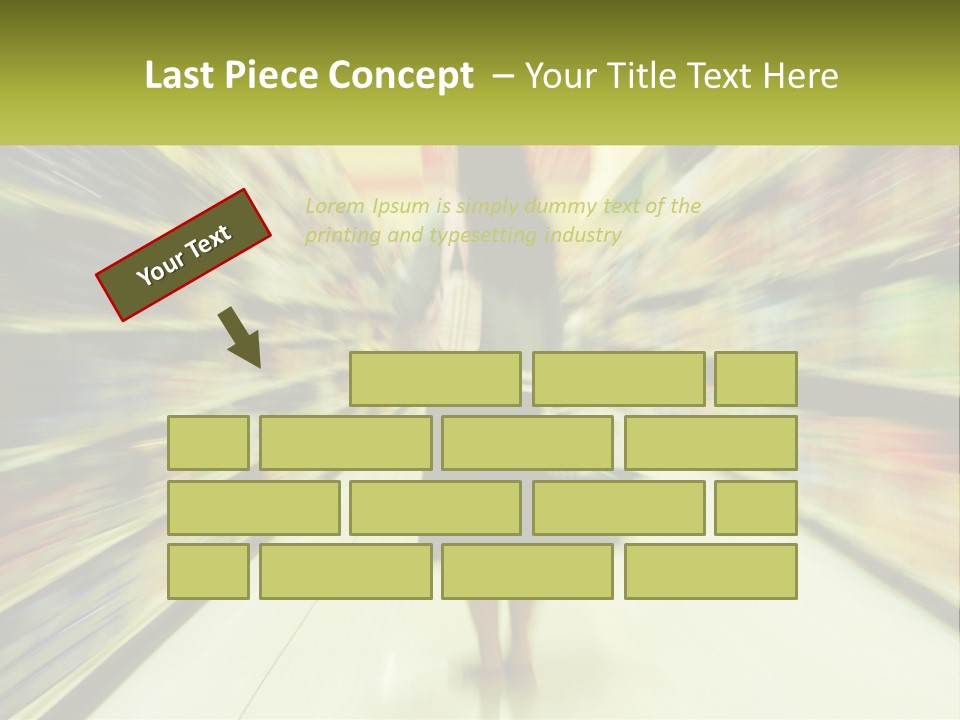 A Woman Is Walking Down A Grocery Aisle PowerPoint Template
