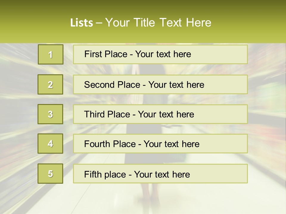 A Woman Is Walking Down A Grocery Aisle PowerPoint Template