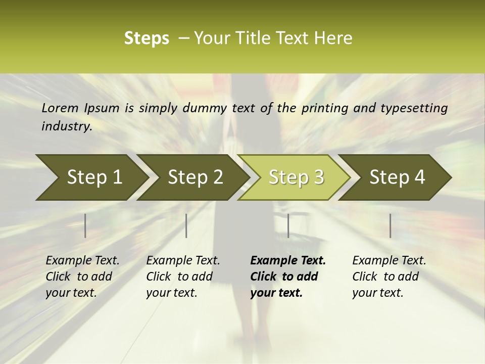 A Woman Is Walking Down A Grocery Aisle PowerPoint Template