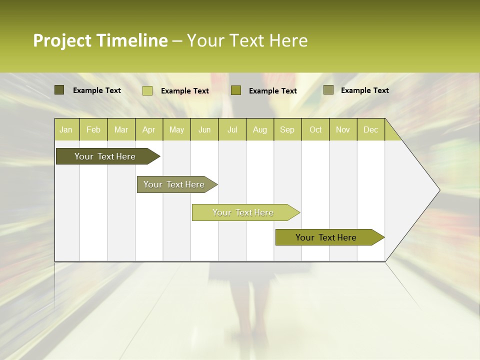 A Woman Is Walking Down A Grocery Aisle PowerPoint Template