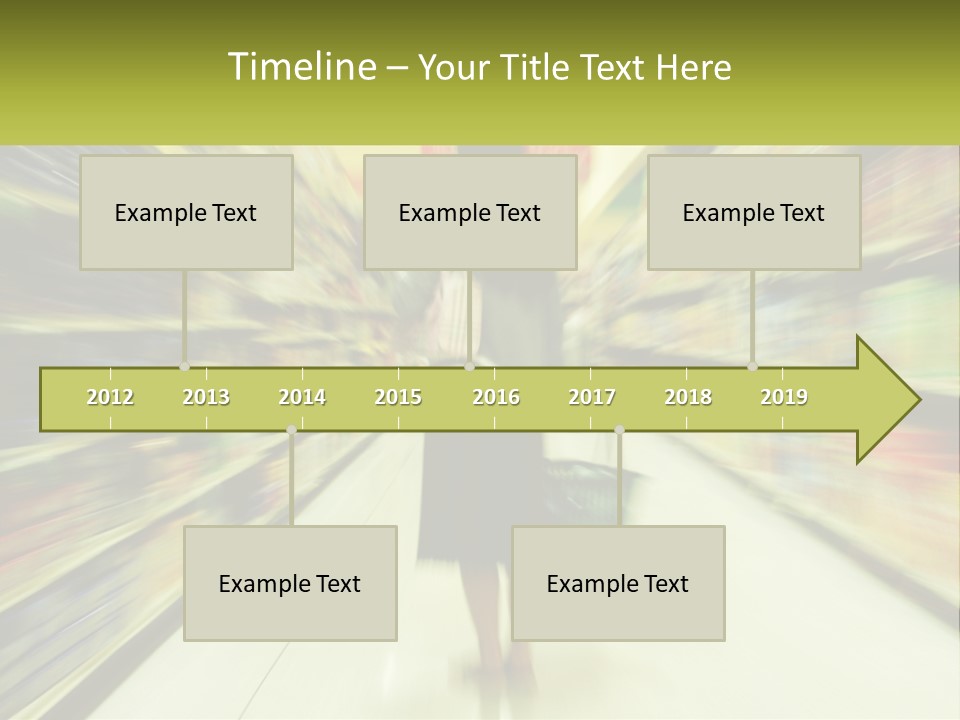 A Woman Is Walking Down A Grocery Aisle PowerPoint Template