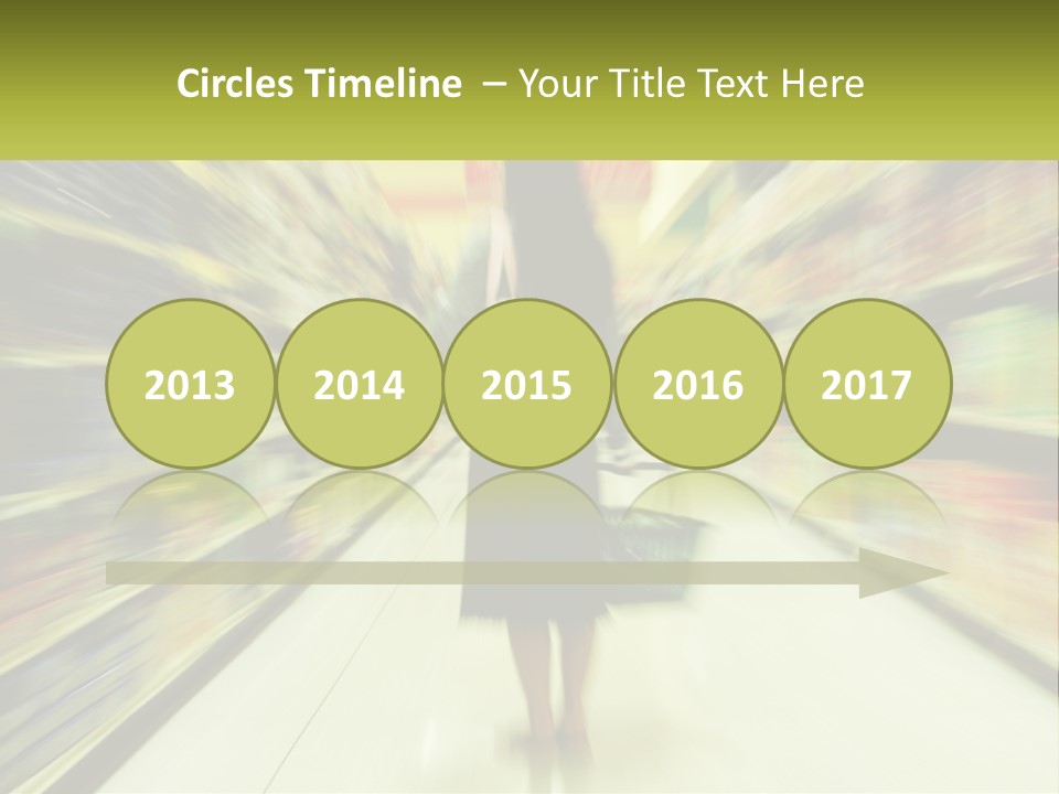 A Woman Is Walking Down A Grocery Aisle PowerPoint Template