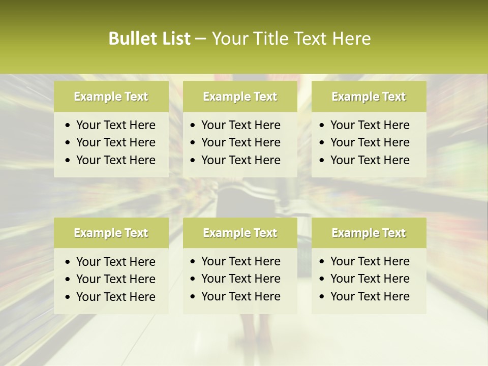 A Woman Is Walking Down A Grocery Aisle PowerPoint Template