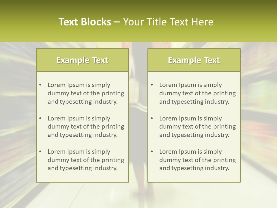 A Woman Is Walking Down A Grocery Aisle PowerPoint Template