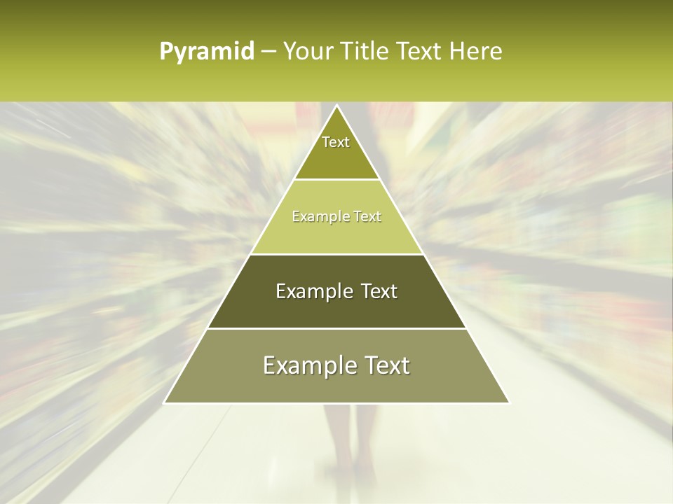 A Woman Is Walking Down A Grocery Aisle PowerPoint Template