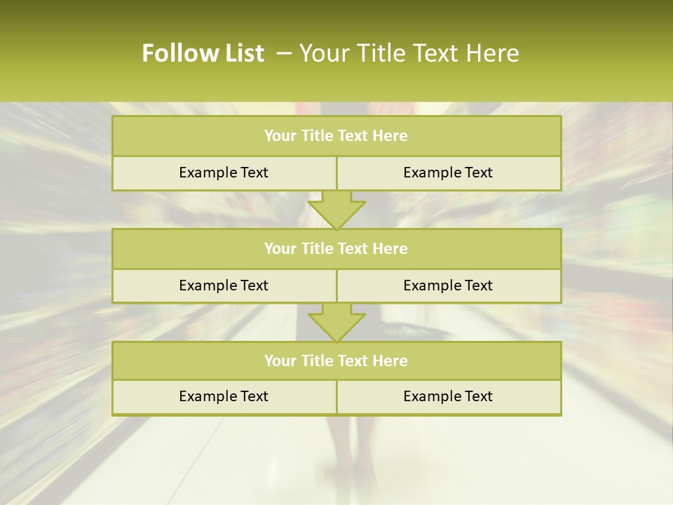 A Woman Is Walking Down A Grocery Aisle PowerPoint Template