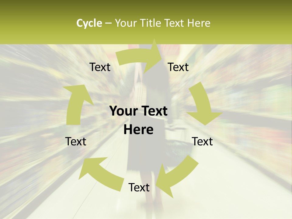 A Woman Is Walking Down A Grocery Aisle PowerPoint Template