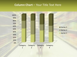 A Woman Is Walking Down A Grocery Aisle PowerPoint Template